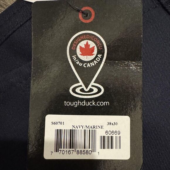 Tough Duck Pants Mens 38x30 Navy Hi-Vis Reflective 3M Scotchlite Cargo Work DWR - Picture 7 of 13